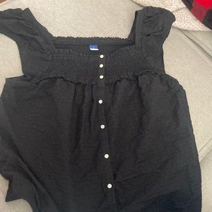 Off the shoulder black shirt